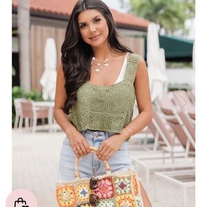 Pink Lily Boutique open knit tank